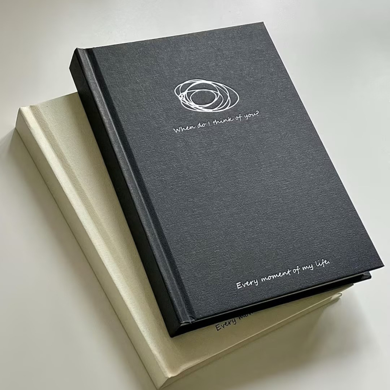 Caiet cu copertă rigidă, design minimalist, pagini goale, stil japonez/coreean, hârtie din pastă de lemn 75 g/m2, 100–200 pagini