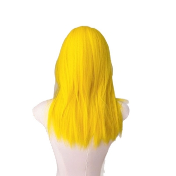 Perucă cu Qi bangs, stratificată, lungime medie, fibre rezistente la temperatură, potrivire universală, ușor de purtat