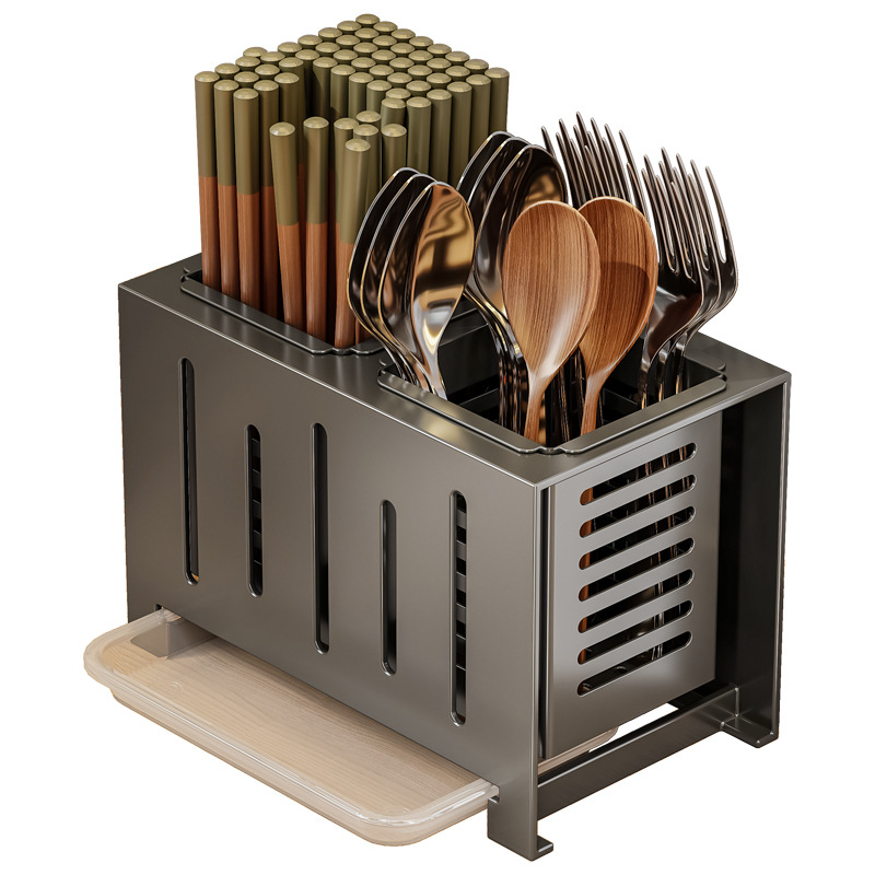 OSD suport pentru bețe din oțel inoxidabil 304, stil Nordic, design dreptunghiular, pentru blat de bucătărie (Material: oțel inoxidabil 304; Stil: Nordic; Design: Dreptunghiular; Poziție: Pe blat)