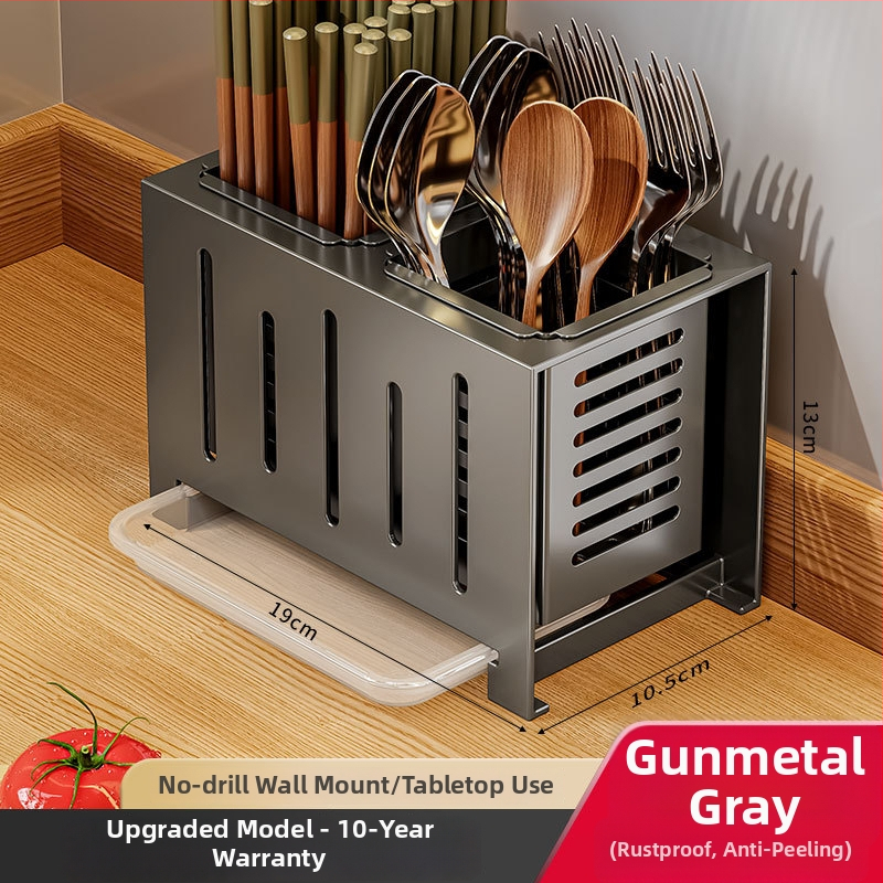 OSD suport pentru bețe din oțel inoxidabil 304, stil Nordic, design dreptunghiular, pentru blat de bucătărie (Material: oțel inoxidabil 304; Stil: Nordic; Design: Dreptunghiular; Poziție: Pe blat)