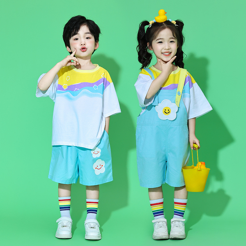 Costum copii pentru cheerleading pentru reprezentație de grup | Bumbac 85%, Vară 2024, Unisex, Potrivit pentru gimnaziu