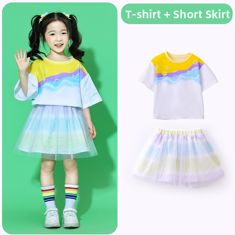 Costum copii pentru cheerleading pentru reprezentație de grup | Bumbac 85%, Vară 2024, Unisex, Potrivit pentru gimnaziu