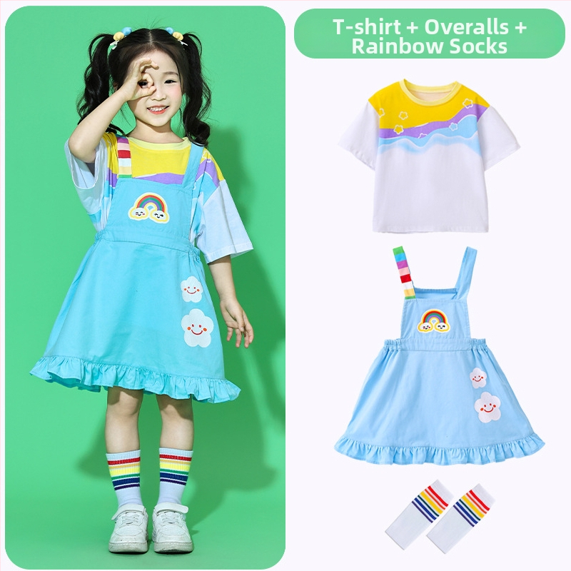 Costum copii pentru cheerleading pentru reprezentație de grup | Bumbac 85%, Vară 2024, Unisex, Potrivit pentru gimnaziu