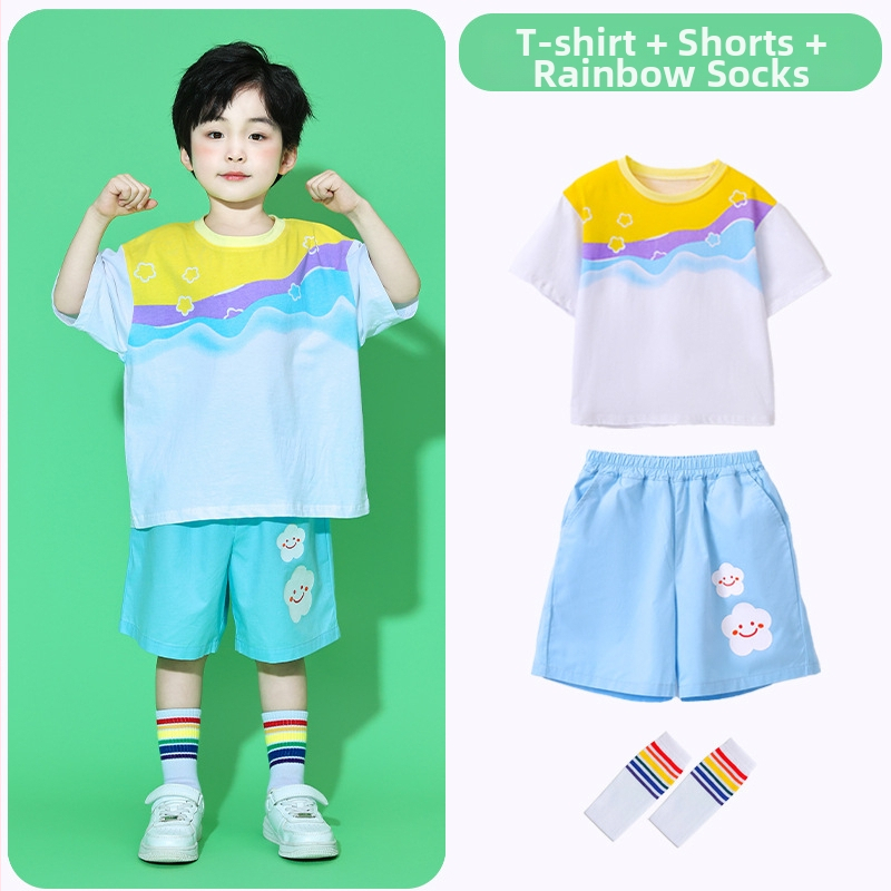 Costum copii pentru cheerleading pentru reprezentație de grup | Bumbac 85%, Vară 2024, Unisex, Potrivit pentru gimnaziu