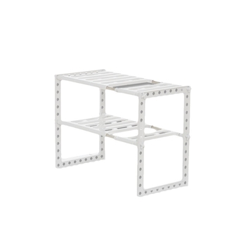 Raft de depozitare din oțel inoxidabil pentru chiuvetă — organizator mobil pentru periuțe de dinți și cosmetic, reglabil, potrivit pentru baie și bucătărie, sub chiuvetă