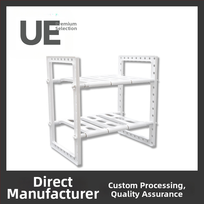 Raft de depozitare din oțel inoxidabil pentru chiuvetă — organizator mobil pentru periuțe de dinți și cosmetic, reglabil, potrivit pentru baie și bucătărie, sub chiuvetă