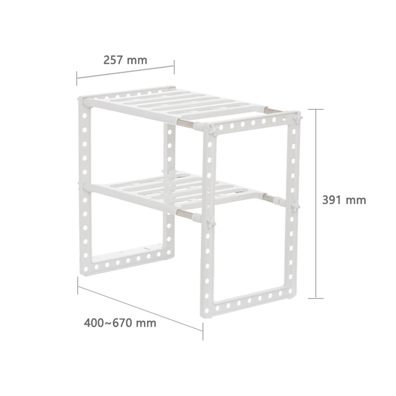 Raft de depozitare din oțel inoxidabil pentru chiuvetă — organizator mobil pentru periuțe de dinți și cosmetic, reglabil, potrivit pentru baie și bucătărie, sub chiuvetă