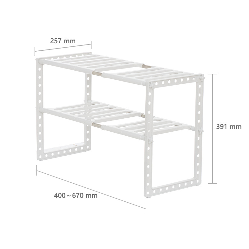 Raft de depozitare din oțel inoxidabil pentru chiuvetă — organizator mobil pentru periuțe de dinți și cosmetic, reglabil, potrivit pentru baie și bucătărie, sub chiuvetă