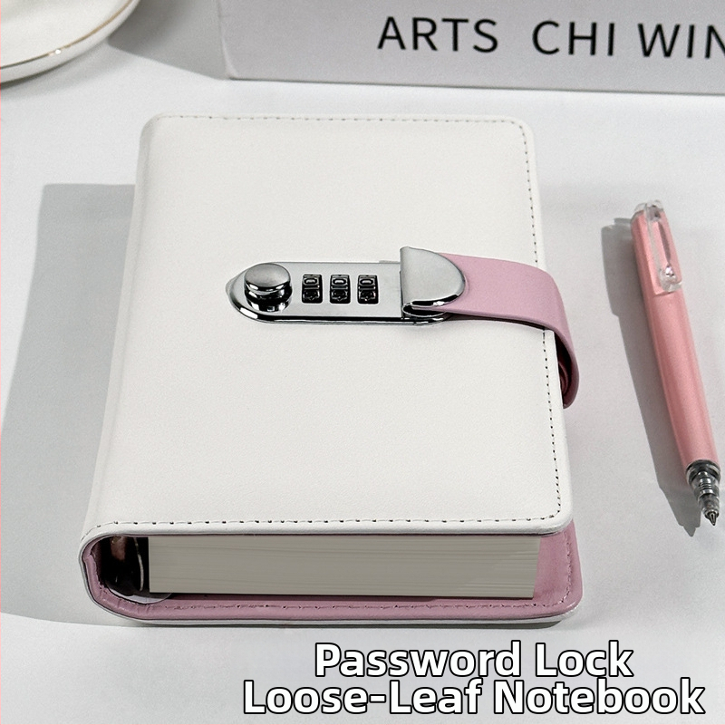 Caiet cu copertă PU și legare de tip binder, hârtie offset dublă, 60 foi, 80 gsm