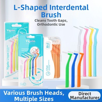 Periuță interdentală în formă de L, cu peri moi ultra-fini, destinată igienei ortodontice, pachet de 144 bucăți.