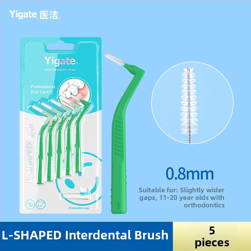 Periuță interdentală în formă de L, cu peri moi ultra-fini, destinată igienei ortodontice, pachet de 144 bucăți.