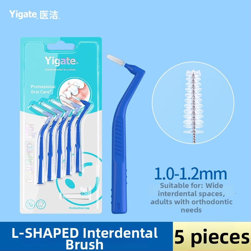 Periuță interdentală în formă de L, cu peri moi ultra-fini, destinată igienei ortodontice, pachet de 144 bucăți.