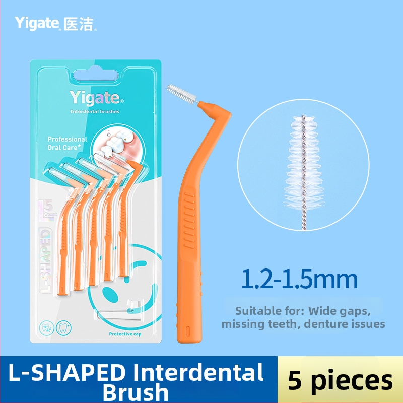 Periuță interdentală în formă de L, cu peri moi ultra-fini, destinată igienei ortodontice, pachet de 144 bucăți.