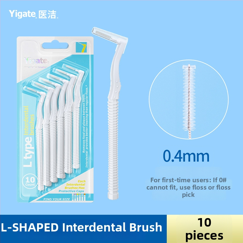 Periuță interdentală în formă de L, cu peri moi ultra-fini, destinată igienei ortodontice, pachet de 144 bucăți.