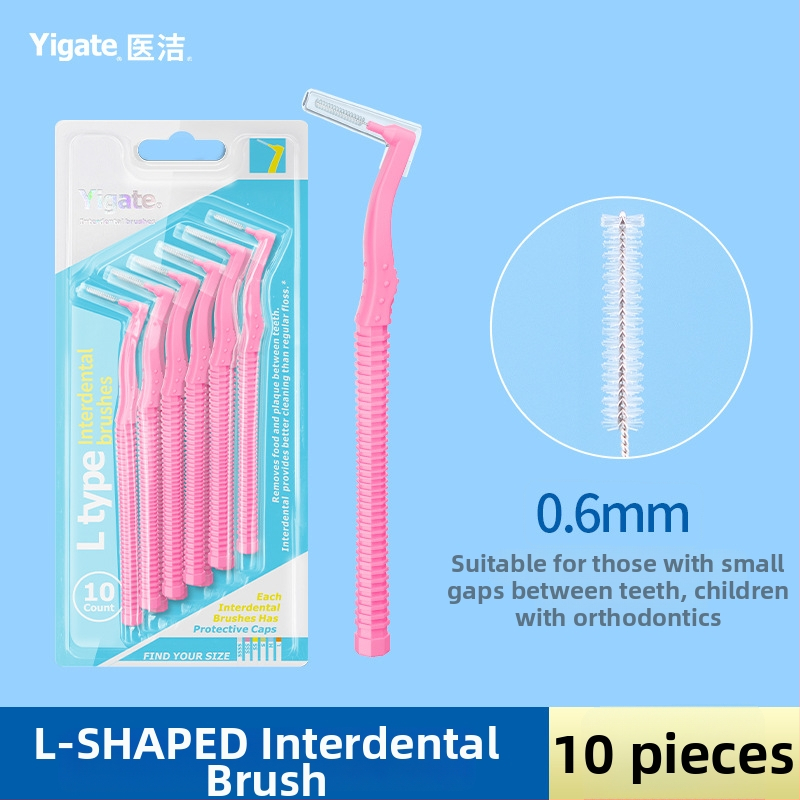 Periuță interdentală în formă de L, cu peri moi ultra-fini, destinată igienei ortodontice, pachet de 144 bucăți.