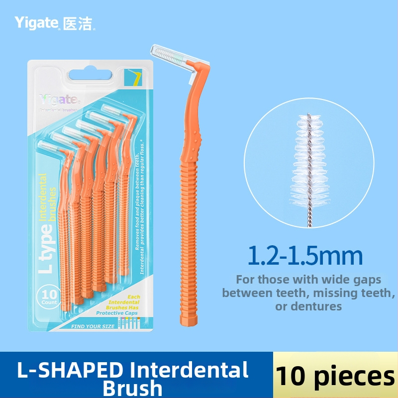 Periuță interdentală în formă de L, cu peri moi ultra-fini, destinată igienei ortodontice, pachet de 144 bucăți.