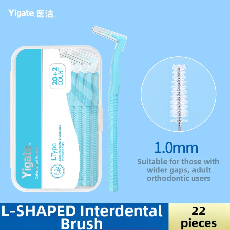 Periuță interdentală în formă de L, cu peri moi ultra-fini, destinată igienei ortodontice, pachet de 144 bucăți.