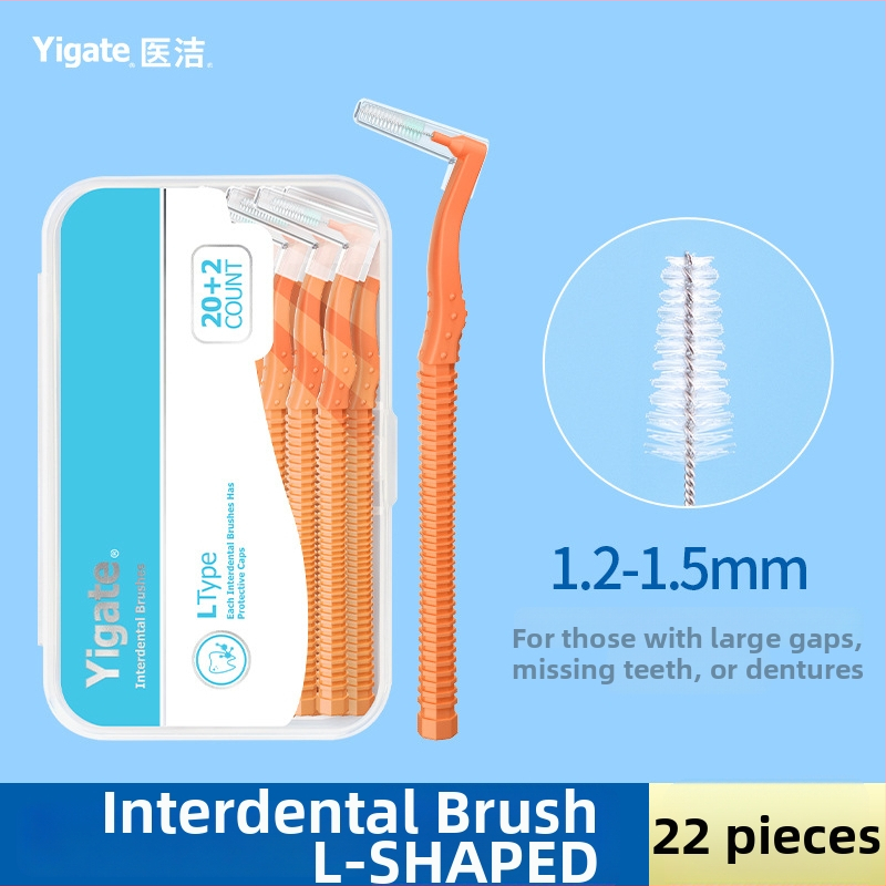 Periuță interdentală în formă de L, cu peri moi ultra-fini, destinată igienei ortodontice, pachet de 144 bucăți.