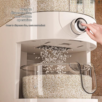 Container pentru depozitare orez - recipient plastic sigilat, protecție împotriva insectelor și umezelii, capacitate sub 4 L