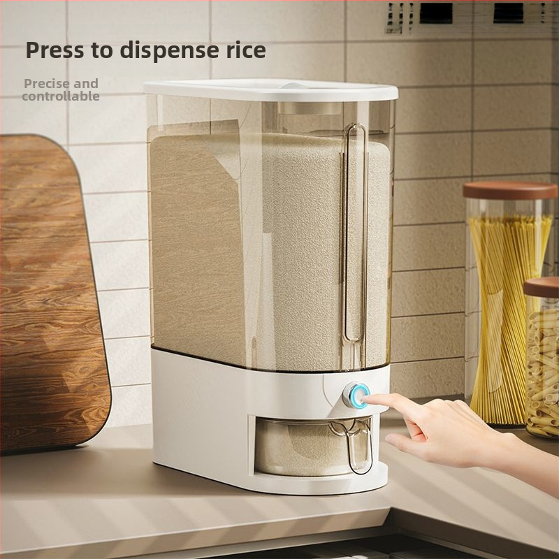 Container pentru depozitare orez - recipient plastic sigilat, protecție împotriva insectelor și umezelii, capacitate sub 4 L