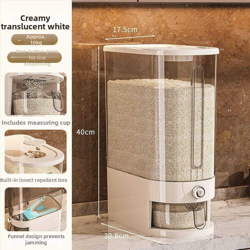 Container pentru depozitare orez - recipient plastic sigilat, protecție împotriva insectelor și umezelii, capacitate sub 4 L