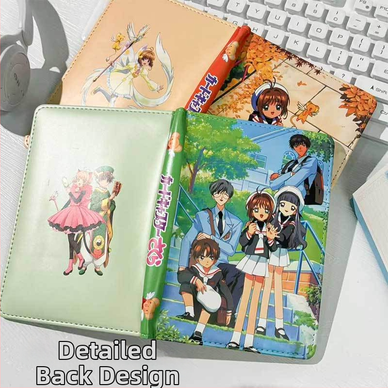 Jurnal cu husă din piele PU, legare cu ață, Dowling hârtie, 100 g greutate de hârtie, 100–200 pagini, stil cartoon drăguț japonez-coreean