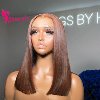 Perucă din păr natural, fără lipire, lucrată manual, păr foarte drept, poate fi vopsită și permată, breton drept sau înclinat, pentru femei