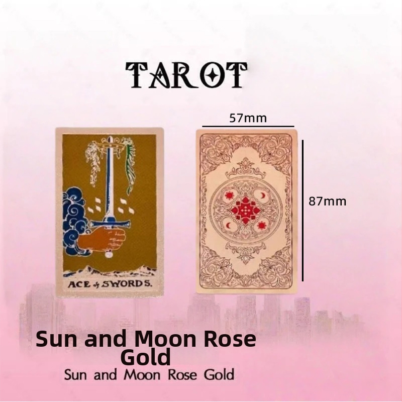 Carti de tarot – plastic; Brand: Gold foil tarot cards; carti de joc pentru jocuri de societate; ambalaj: cutie colorată