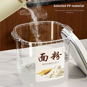 Container depozitare orez, sigilat, rezistent la umezeală și insecte, din plastic PP, capacitate 10 L sau mai mare, design modern minimalist