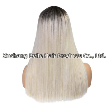 Perucă cu păr drept, lungime medie, model GBA19034, fibre rezistente la temperatură, breton în parte centrală, vopsire fără încălzire, mecanism de modelare