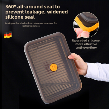 Cutie de depozitare pentru găluște din oțel inoxidabil 304, cu capac, etanșă, pătrată, 2.1–3 L