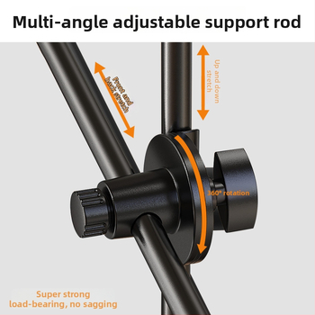 Suport pentru fotografiere de sus pentru telefon cu iluminare de fill — montaj pe birou sau podea, suport din plastic universal, anti vibrații, pentru streaming live și înregistrare video
