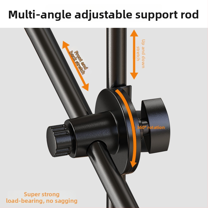 Suport pentru fotografiere de sus pentru telefon cu iluminare de fill — montaj pe birou sau podea, suport din plastic universal, anti vibrații, pentru streaming live și înregistrare video