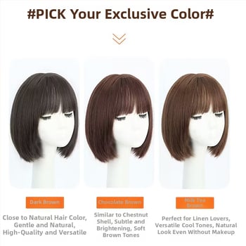 Perucă: păr scurt drept, bretoni aerieni, fibre rezistente la căldură, model K124