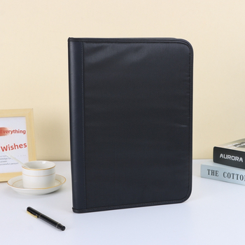 Mapă de birou din piele cu fermoar și clips pentru manager, model XSJLJ420, personalizare disponibilă