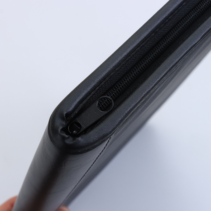 Mapă de birou din piele cu fermoar și clips pentru manager, model XSJLJ420, personalizare disponibilă