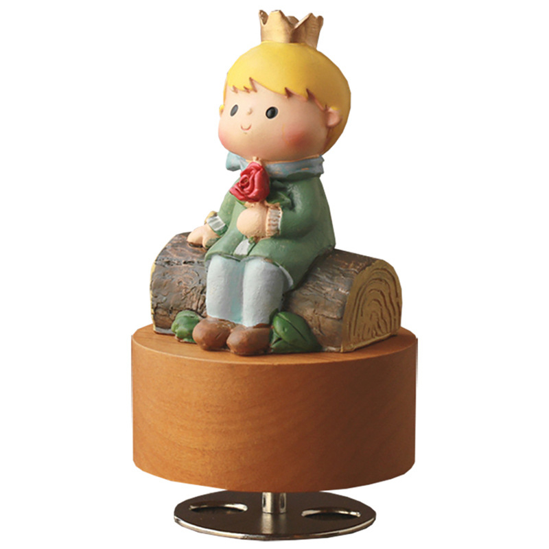 Cutie muzicală rotativă cu Micul Prinț – stil desen animat, materiale plastic și rășină
