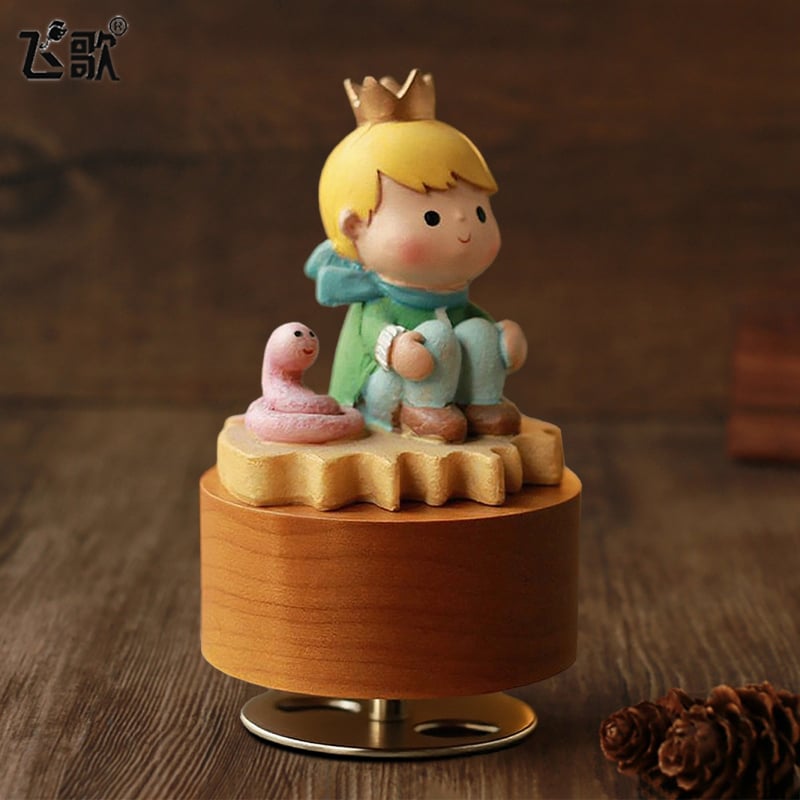 Cutie muzicală rotativă cu Micul Prinț – stil desen animat, materiale plastic și rășină