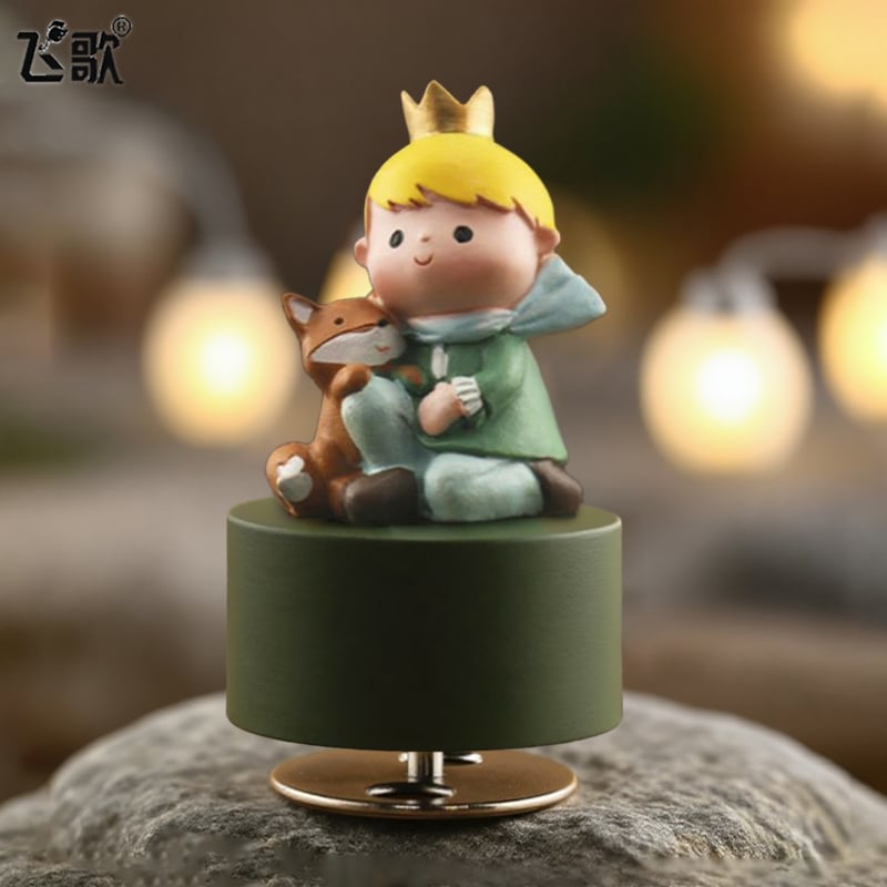 Cutie muzicală rotativă cu Micul Prinț – stil desen animat, materiale plastic și rășină