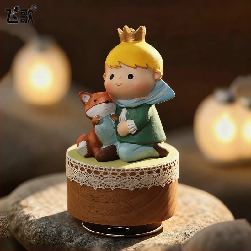 Cutie muzicală rotativă cu Micul Prinț – stil desen animat, materiale plastic și rășină