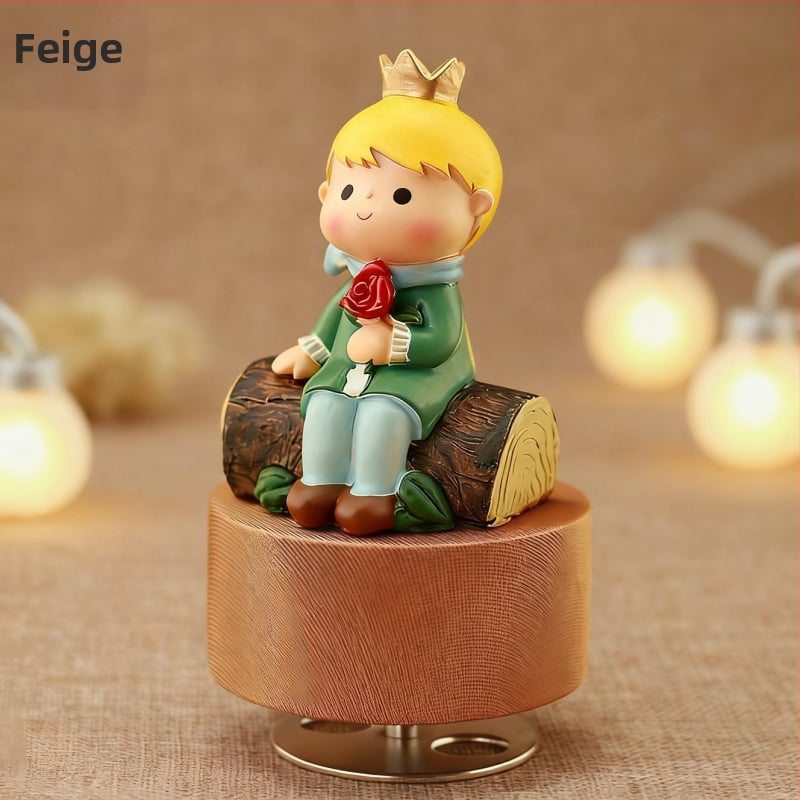 Cutie muzicală rotativă cu Micul Prinț – stil desen animat, materiale plastic și rășină