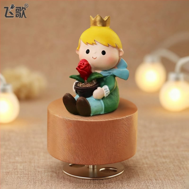 Cutie muzicală rotativă cu Micul Prinț – stil desen animat, materiale plastic și rășină