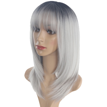 Perucă pentru femei cu breton, fibră rezistentă la temperaturi, design respirabil ușor