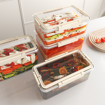 Cutie pentru alimente proaspete, dreptunghiulară, PET+PP+silica gel, stil nordic portabil, strat unic