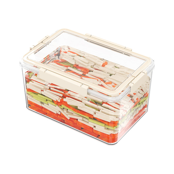 Cutie pentru alimente proaspete, dreptunghiulară, PET+PP+silica gel, stil nordic portabil, strat unic