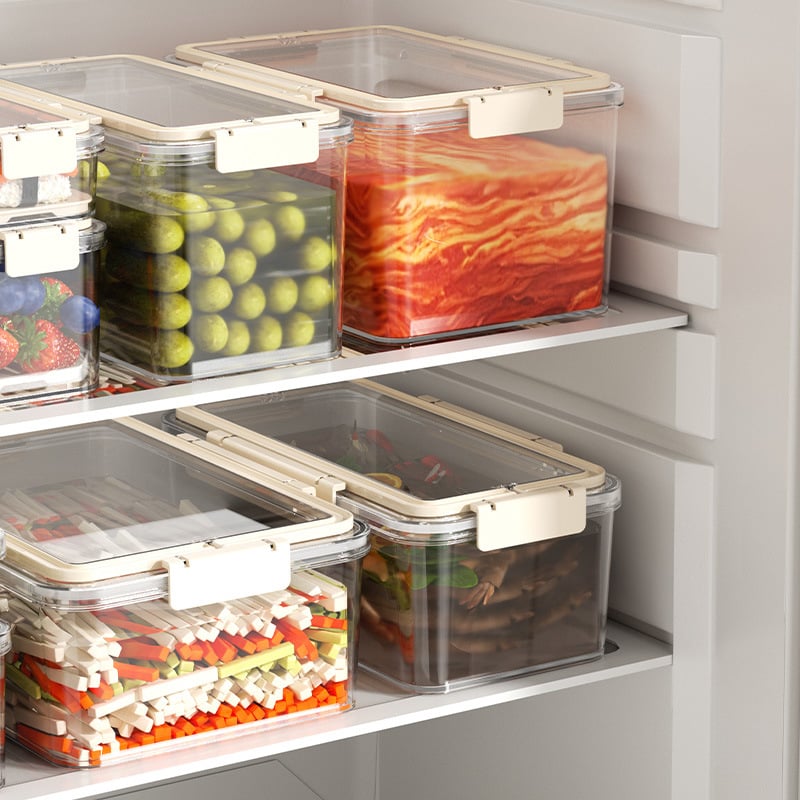 Cutie pentru alimente proaspete, dreptunghiulară, PET+PP+silica gel, stil nordic portabil, strat unic