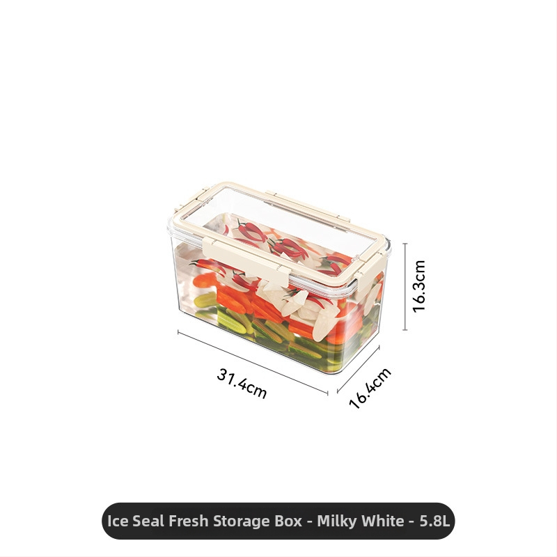 Cutie pentru alimente proaspete, dreptunghiulară, PET+PP+silica gel, stil nordic portabil, strat unic