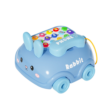 Jucărie educativă pentru copii – iepuraș telefon cu muzică și povești interactive; construcție din plastic; potrivit pentru 4–6 ani.