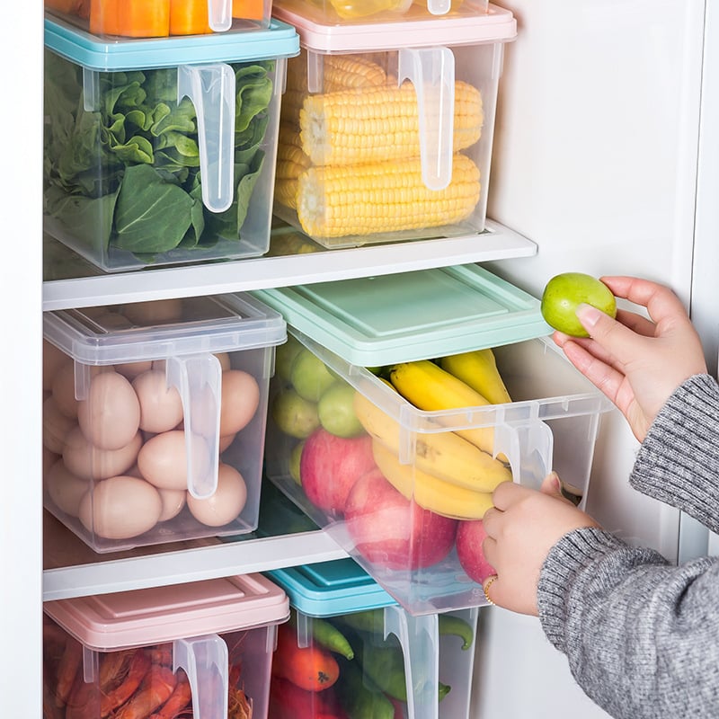 Libo Cutie de depozitare în frigider pentru legume și fructe – plastic, portabil, menținerea prospețimii