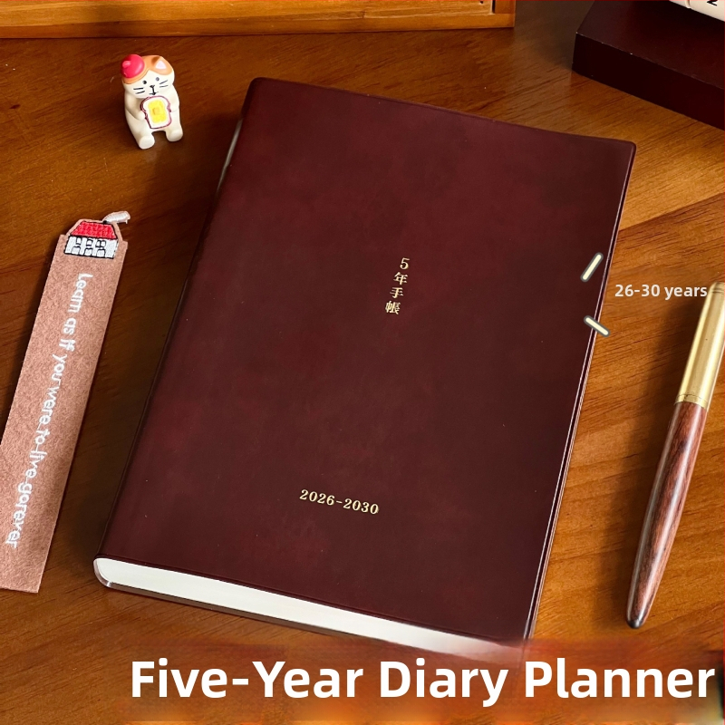 Jurnal de buzunar cu copertă moale, jurnal de cinci ani, stil Japonez/Coreean, peste 400 de pagini, hârtie 70 g/m²